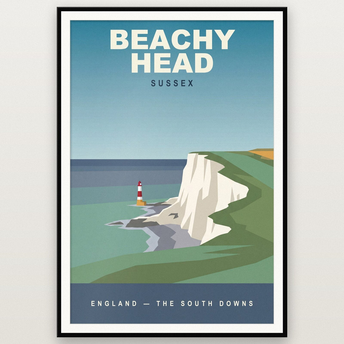 Beachy Head Sussex Travel Poster Art Print
