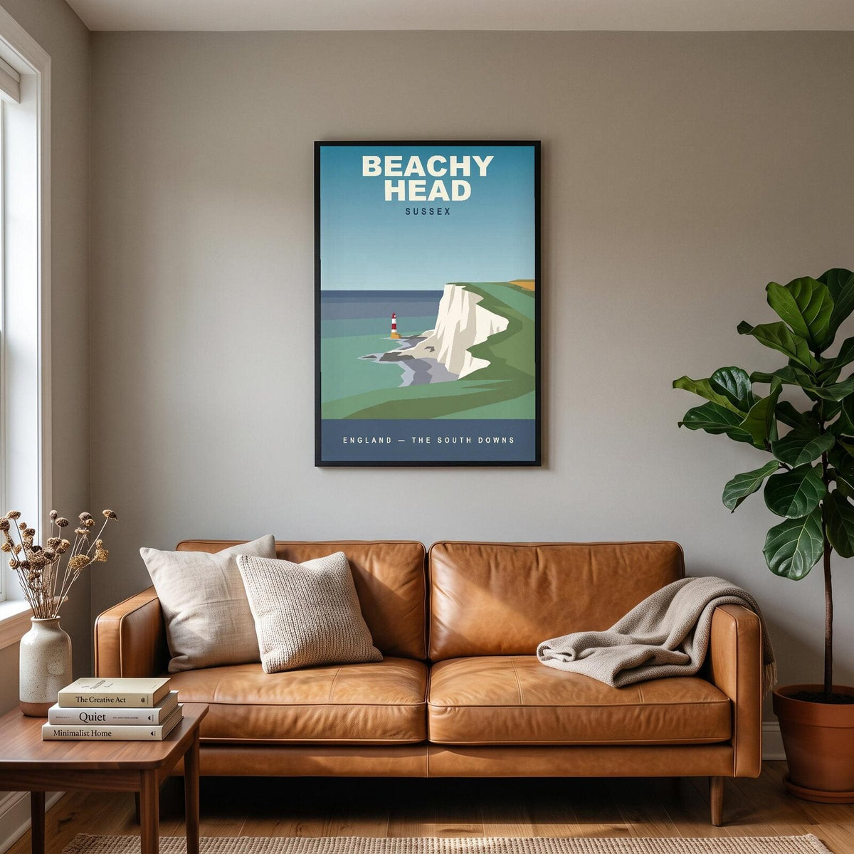 Beachy Head Sussex Travel Poster Art Print