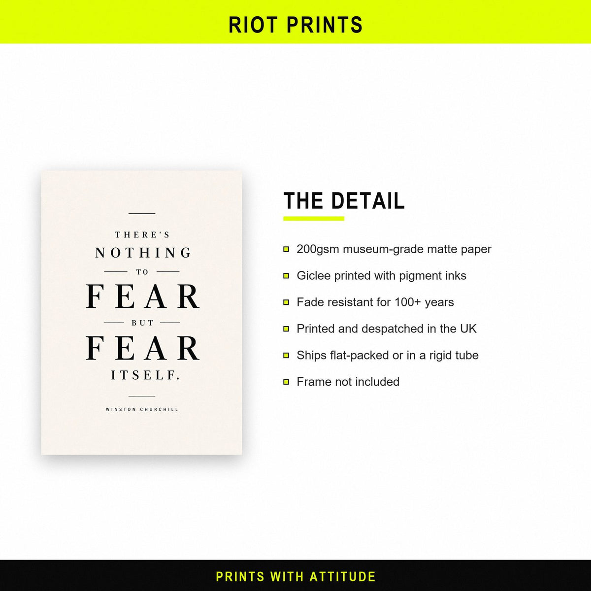 Winston Churchill Quote Print paper and printing specification