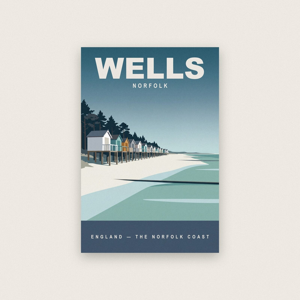 Wells Next The Sea Norfolk Travel Poster Art Print