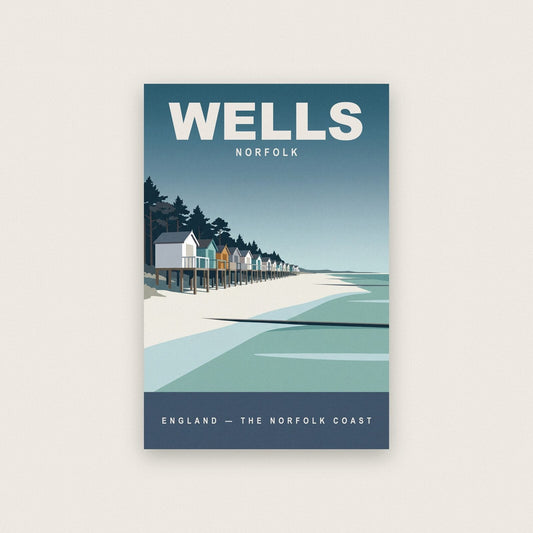 Wells Next The Sea Norfolk Travel Poster Art Print