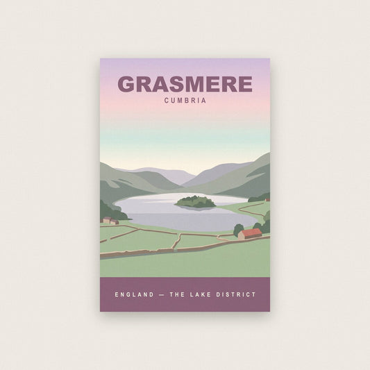 Grasmere Cumbria Travel Poster Art Print