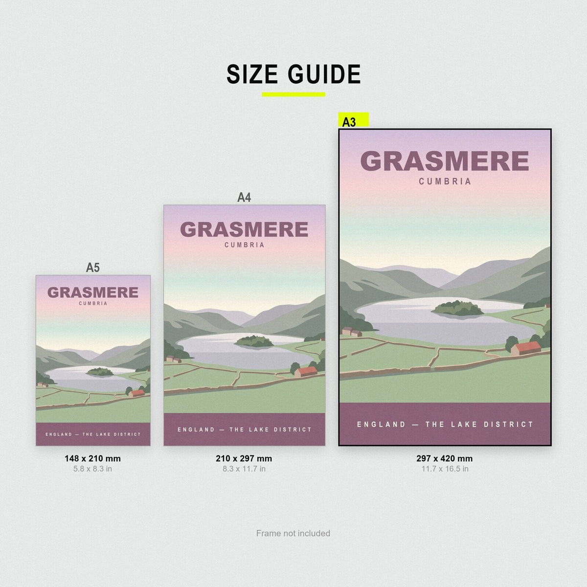 Grasmere Cumbria Travel Poster Art Print