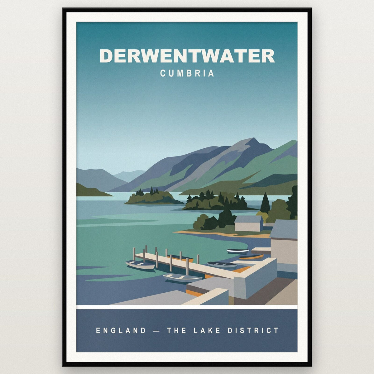 Derwentwater Cumbria Travel Poster Art Print