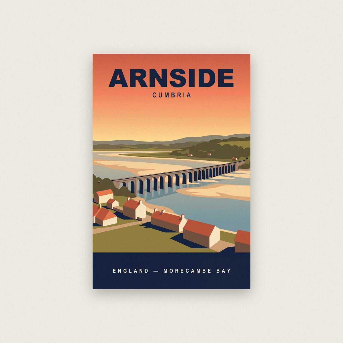 Arnside Cumbria Travel Poster Art Print