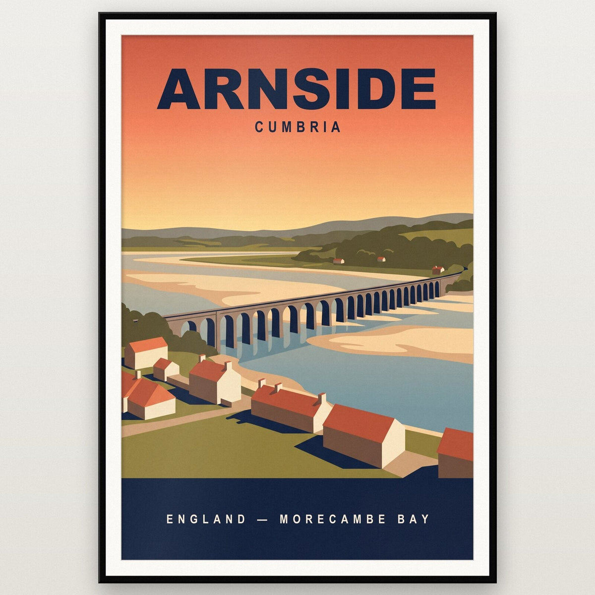 Arnside Cumbria Travel Poster Art Print