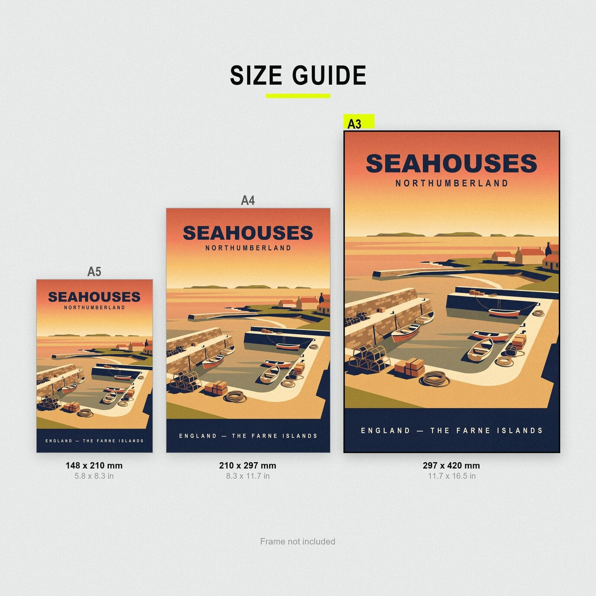 Seahouses Northumberland Travel Poster Art Print