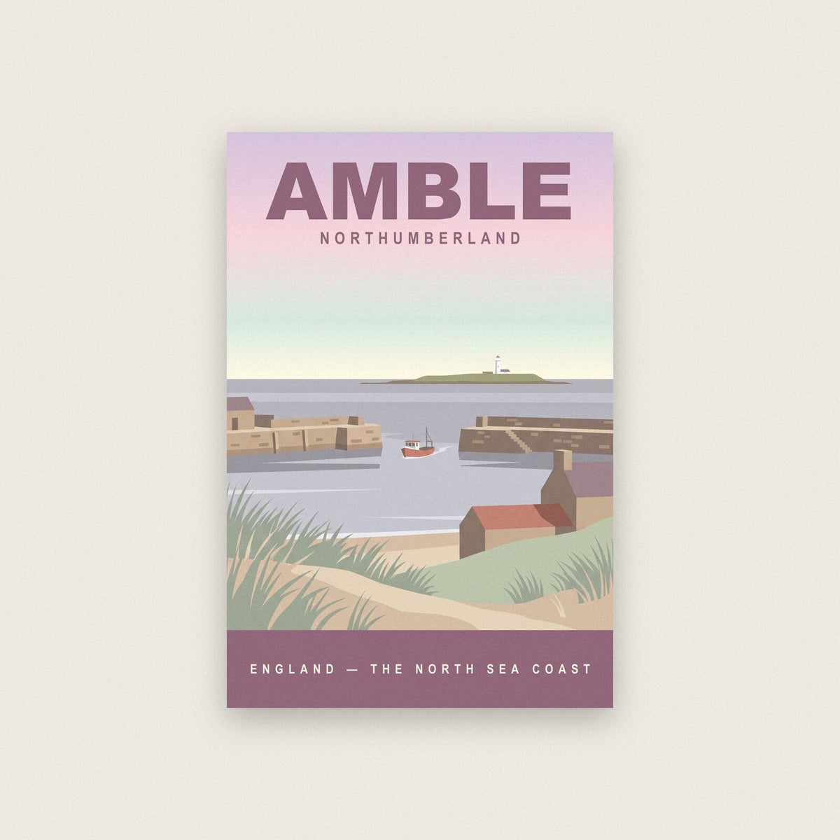 Amble Northumberland Travel Poster Art Print