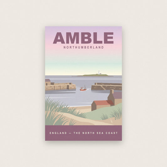 Amble Northumberland Travel Poster Art Print