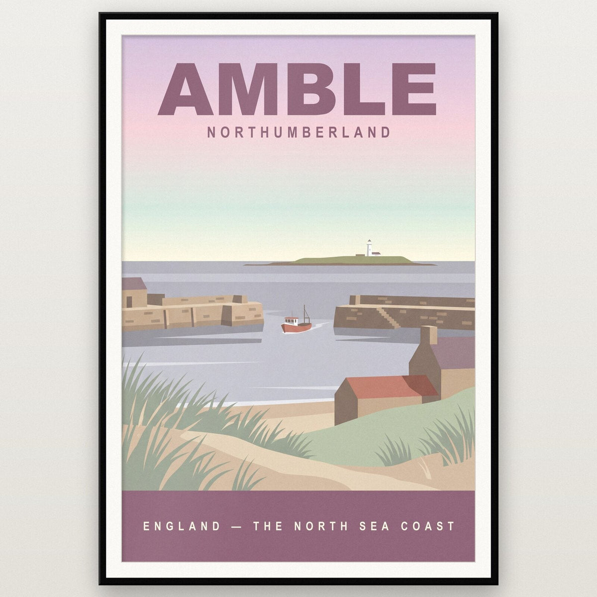 Amble Northumberland Travel Poster Art Print