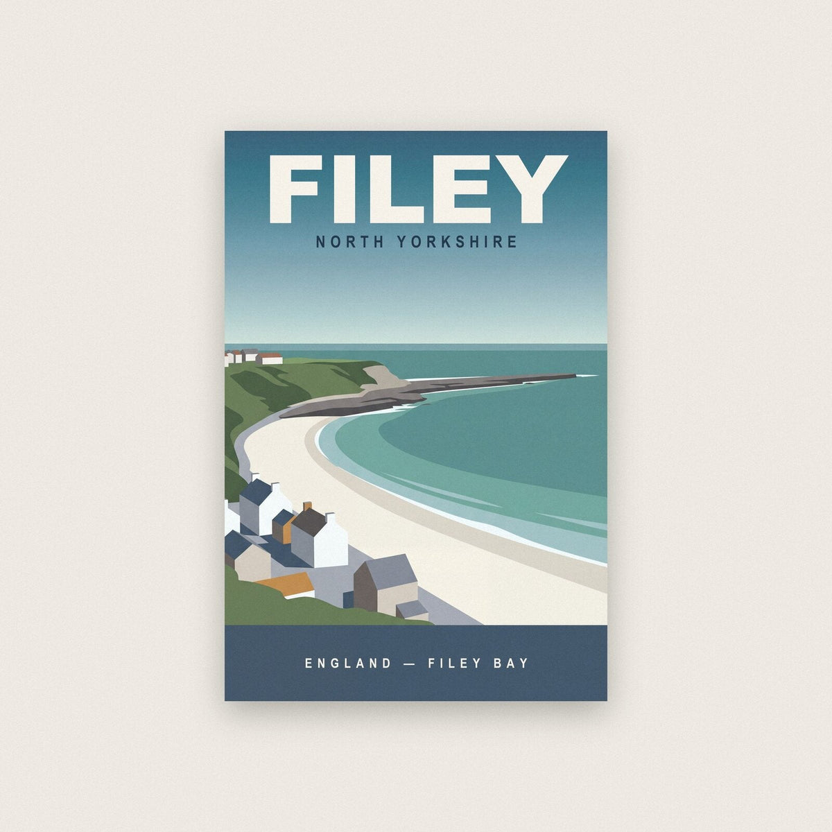 Filey North Yorkshire Travel Poster Art Print