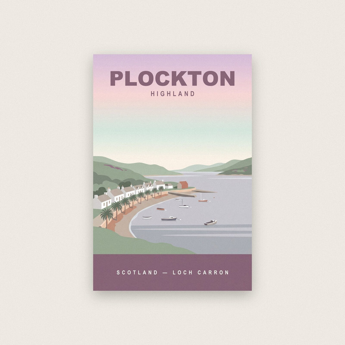 Plockton Highland Travel Poster Art Print