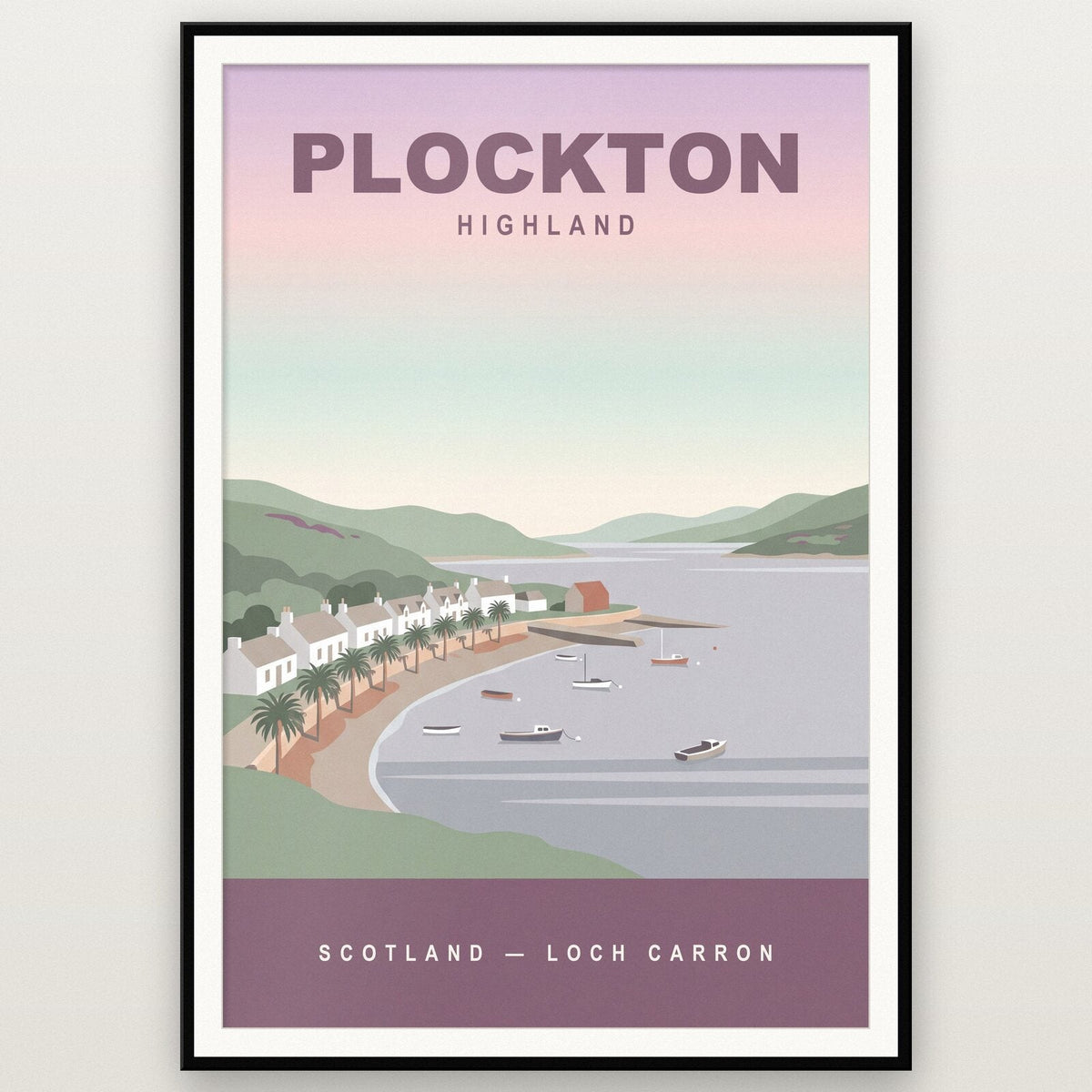 Plockton Highland Travel Poster Art Print
