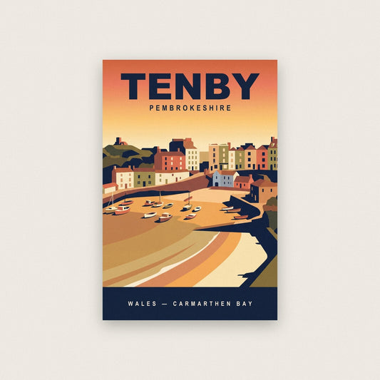 Tenby Pembrokeshire Travel Poster Art Print