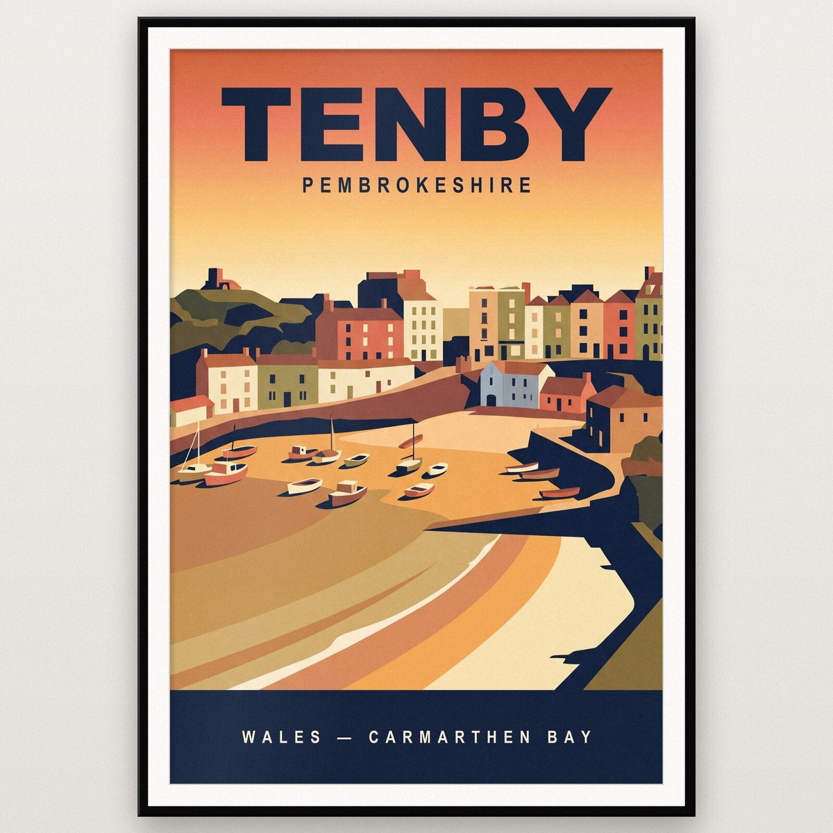 Tenby Pembrokeshire Travel Poster Art Print