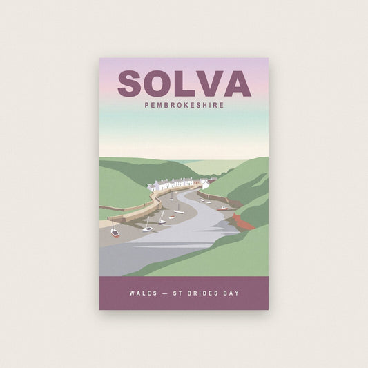 Solva Pembrokeshire Travel Poster Art Print