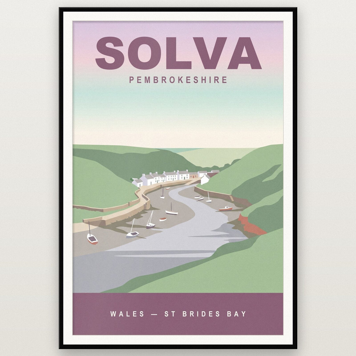 Solva Pembrokeshire Travel Poster Art Print