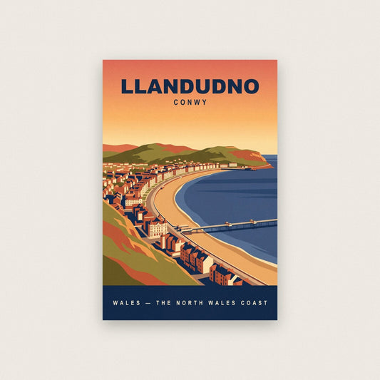 Llandudno Conwy Travel Poster Art Print