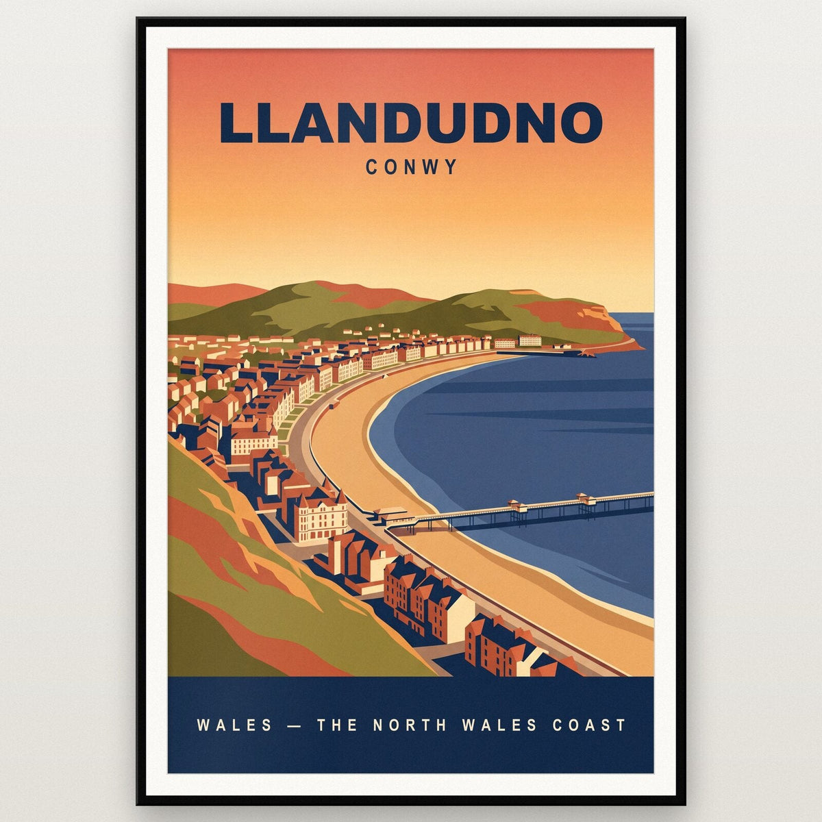 Llandudno Conwy Travel Poster Art Print