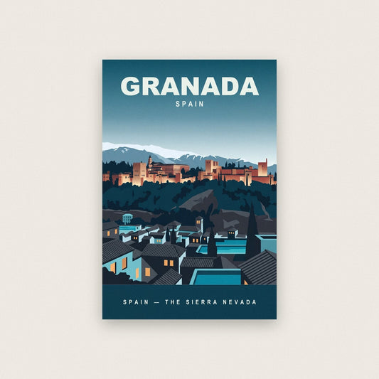 Granada Spain Travel Poster Art Print