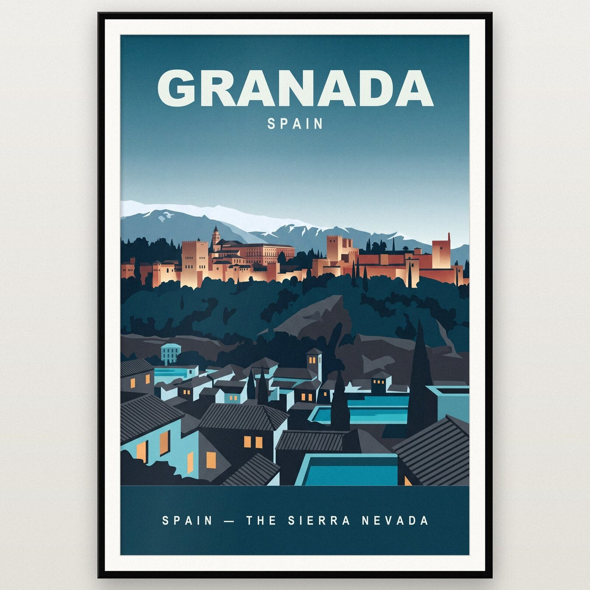 Granada Spain Travel Poster Art Print