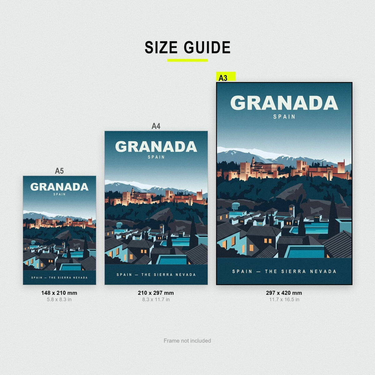 Granada Spain Travel Poster Art Print