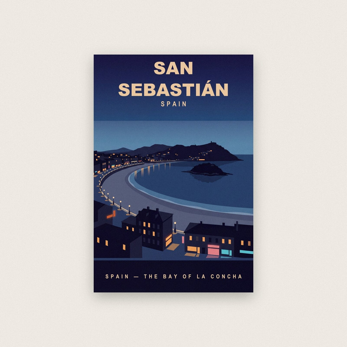 San Sebastian Spain Travel Poster Art Print
