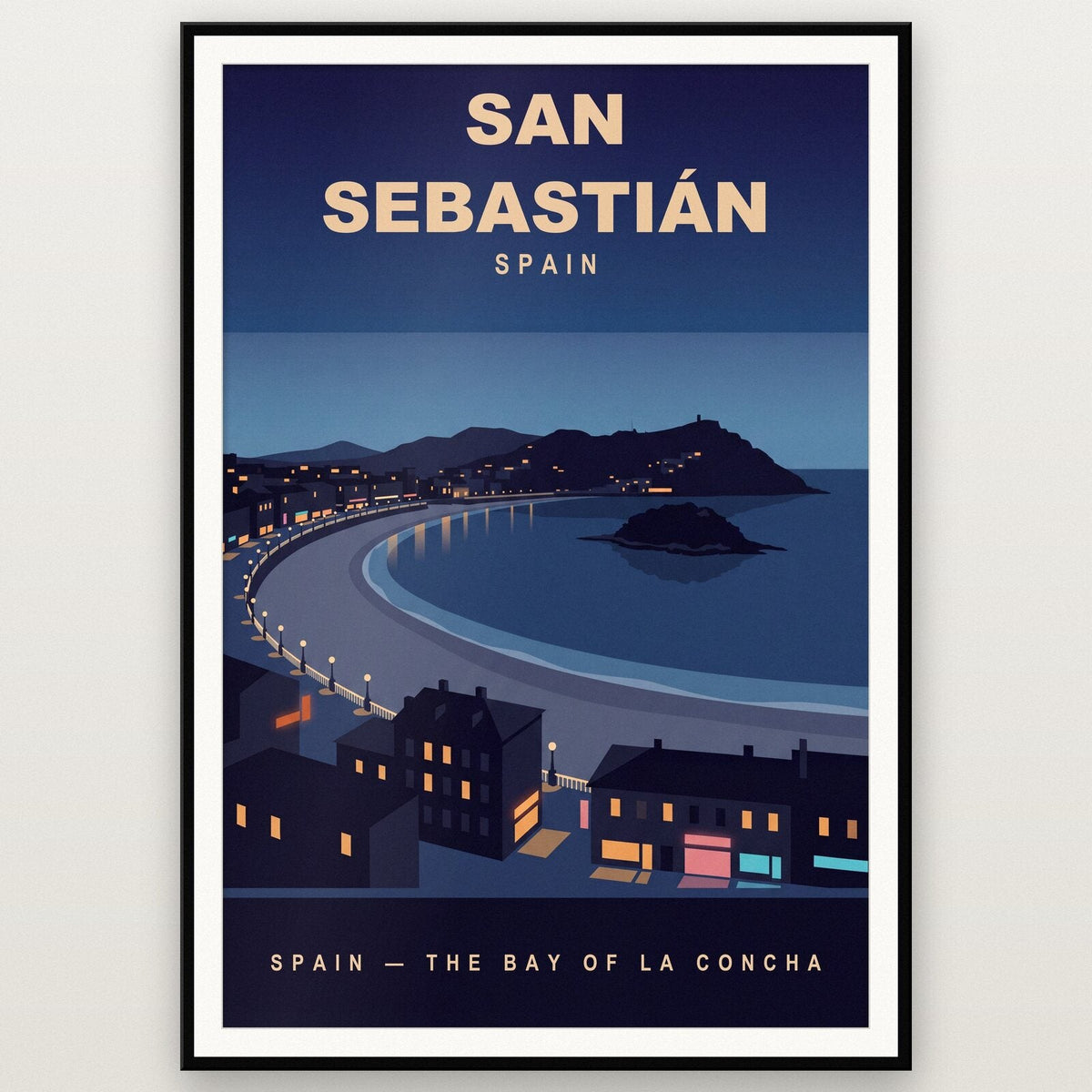 San Sebastian Spain Travel Poster Art Print