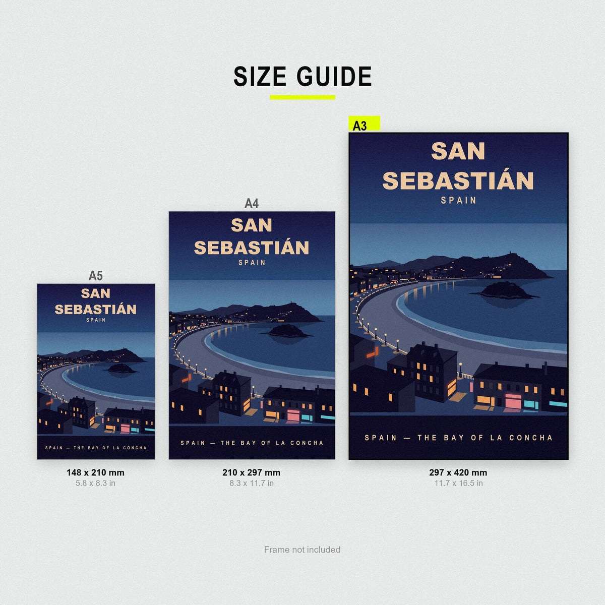 San Sebastian Spain Travel Poster Art Print