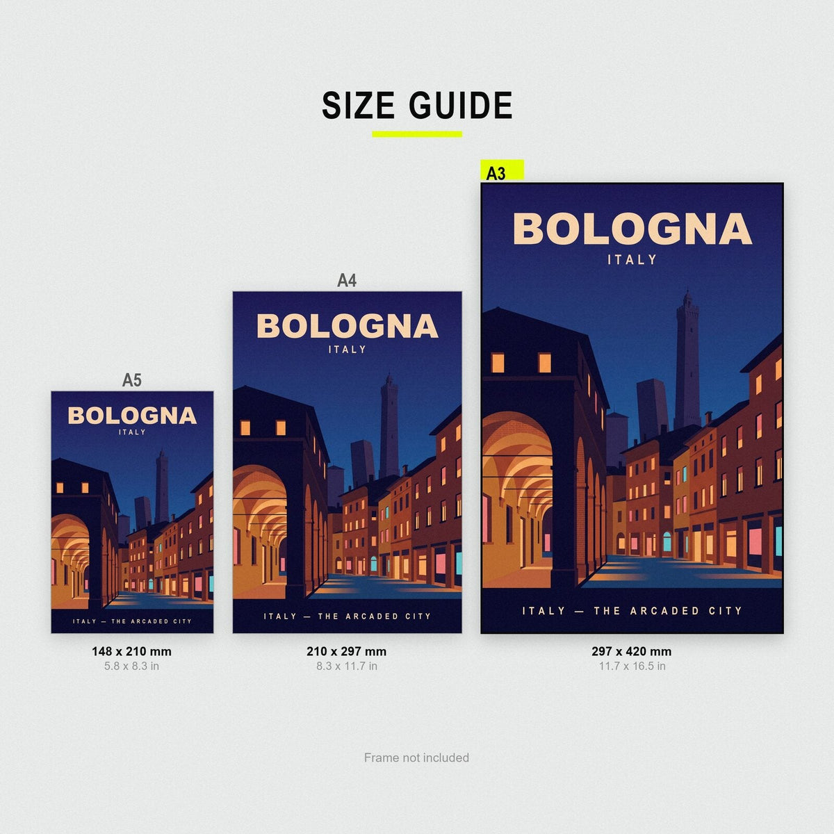 Bologna Italy Travel Poster Art Print