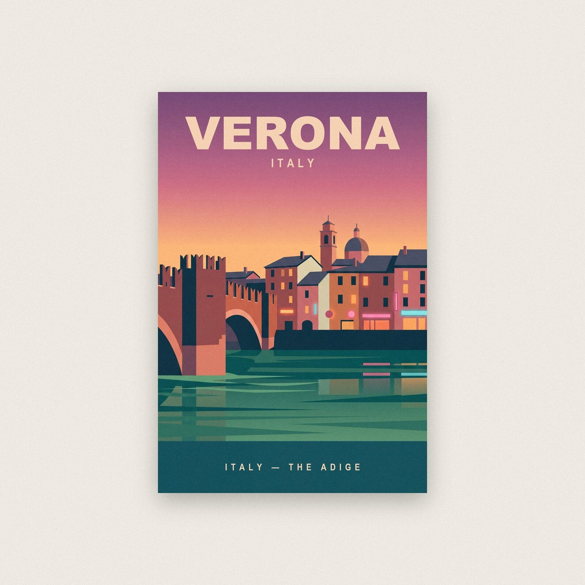 Verona Italy Travel Poster Art Print