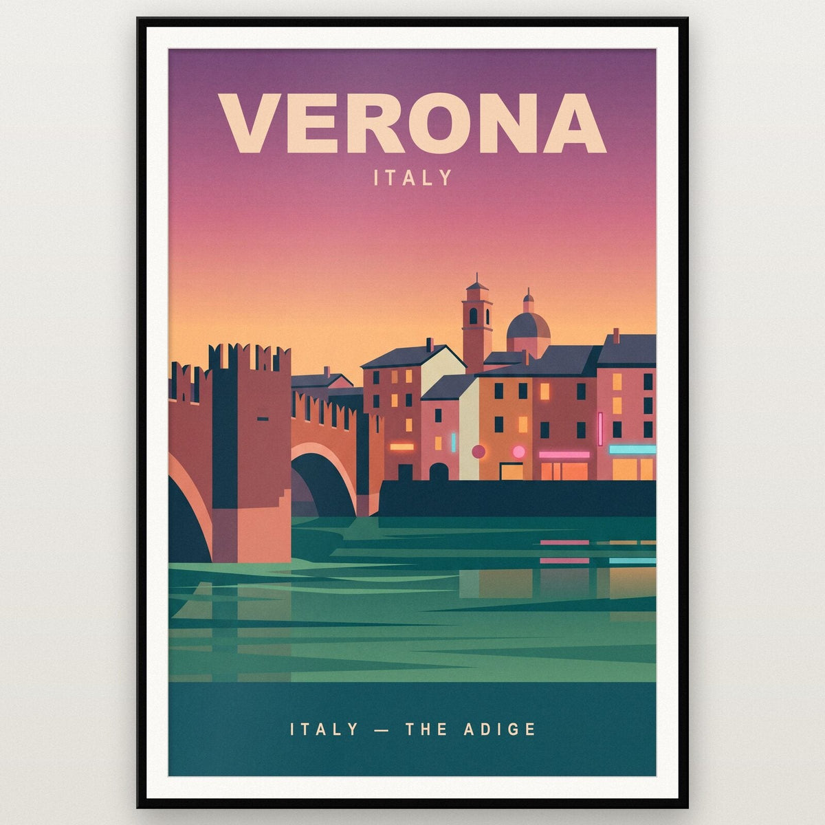 Verona Italy Travel Poster Art Print