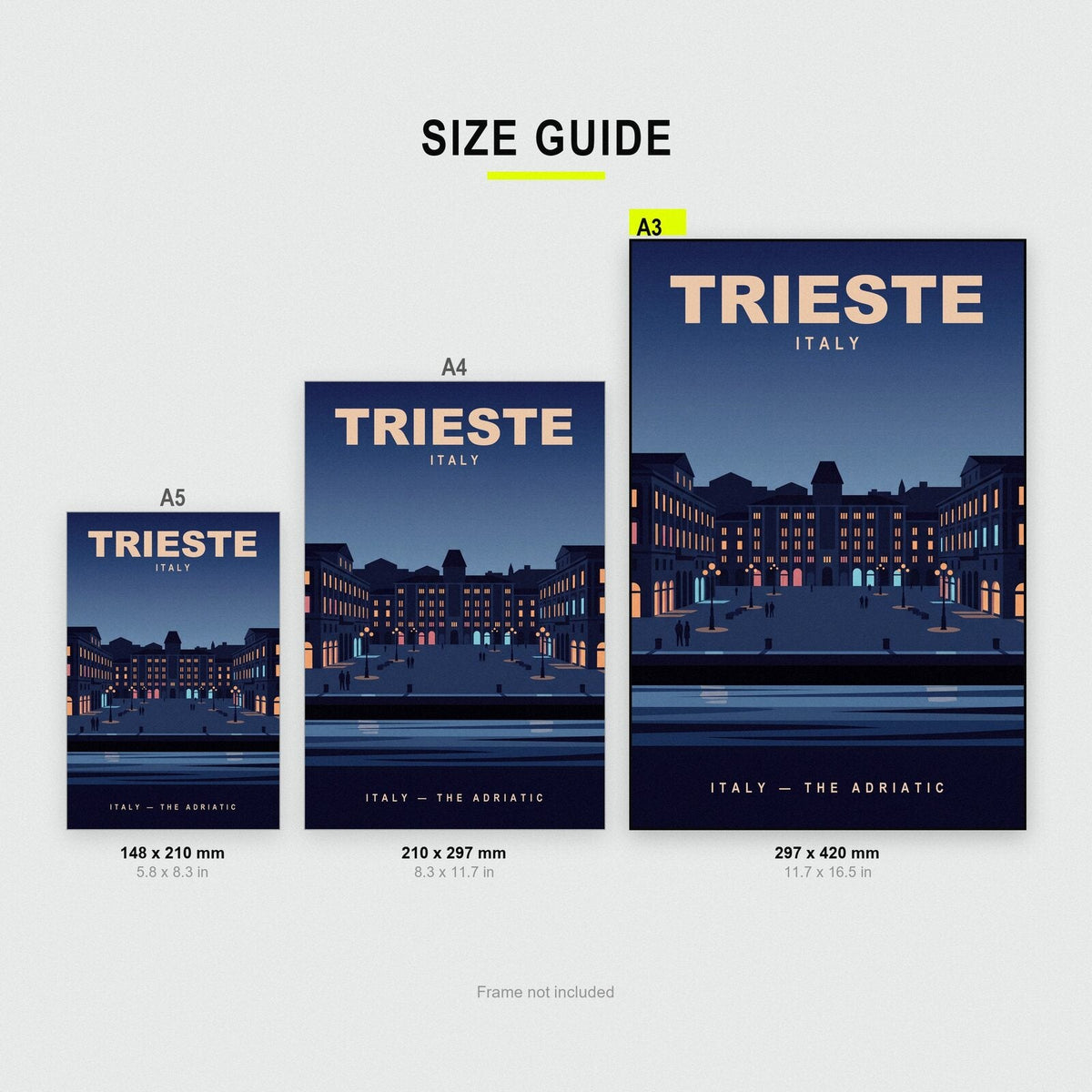 Trieste Italy Travel Poster Art Print