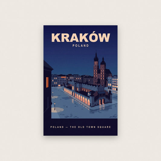 Krakow Poland Travel Poster Art Print