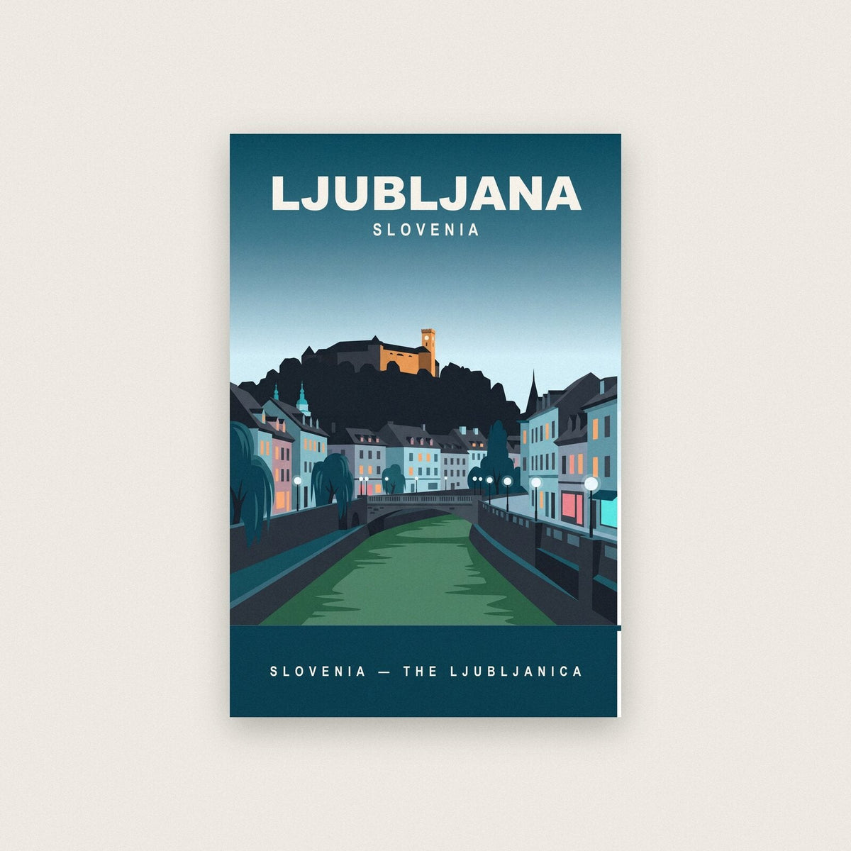 Ljubljana Slovenia Travel Poster Art Print