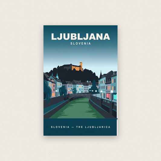 Ljubljana Slovenia Travel Poster Art Print