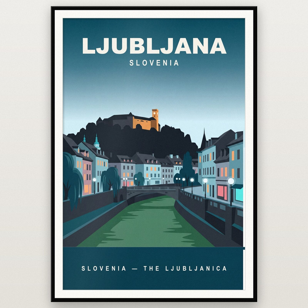 Ljubljana Slovenia Travel Poster Art Print