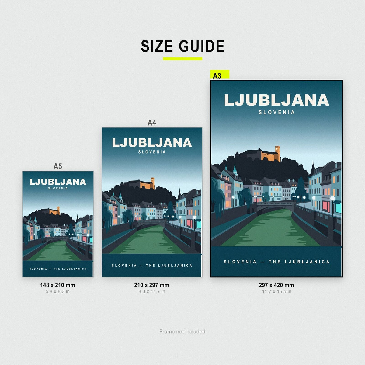 Ljubljana Slovenia Travel Poster Art Print