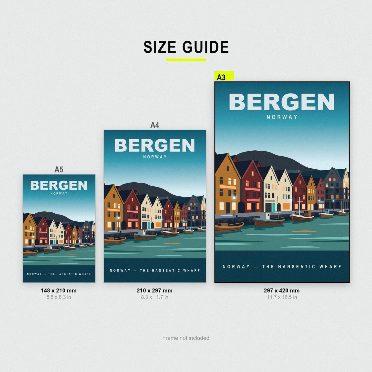 Bergen Norway Travel Poster Art Print