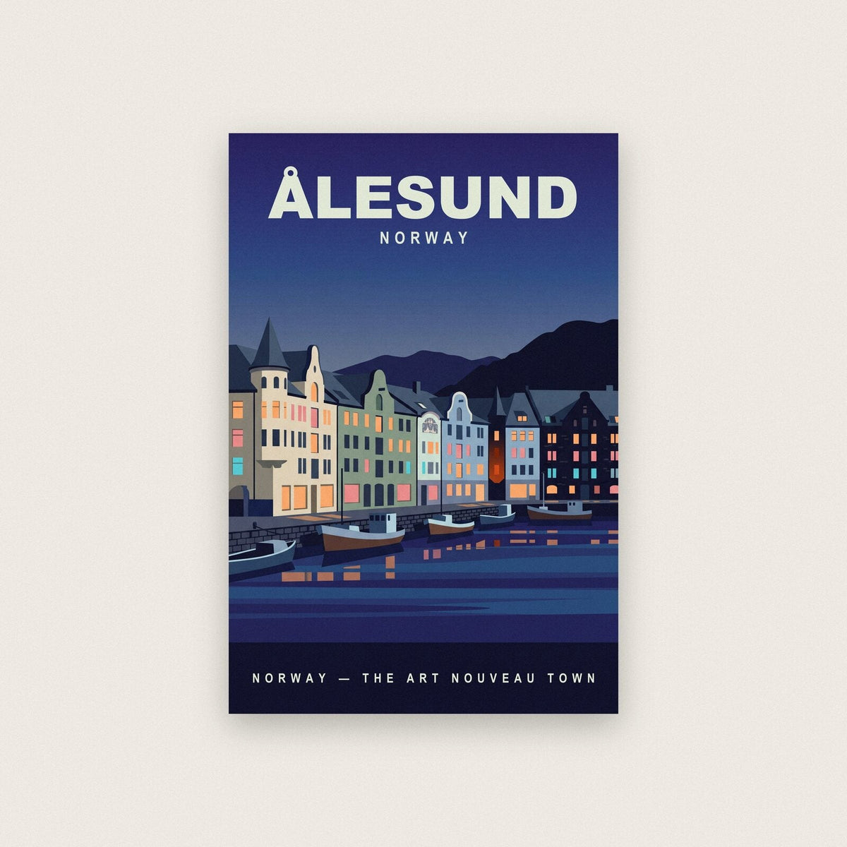 Alesund Norway Travel Poster Art Print