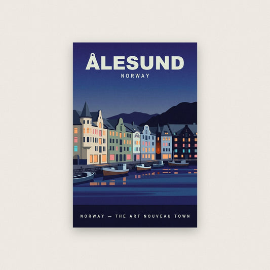 Alesund Norway Travel Poster Art Print