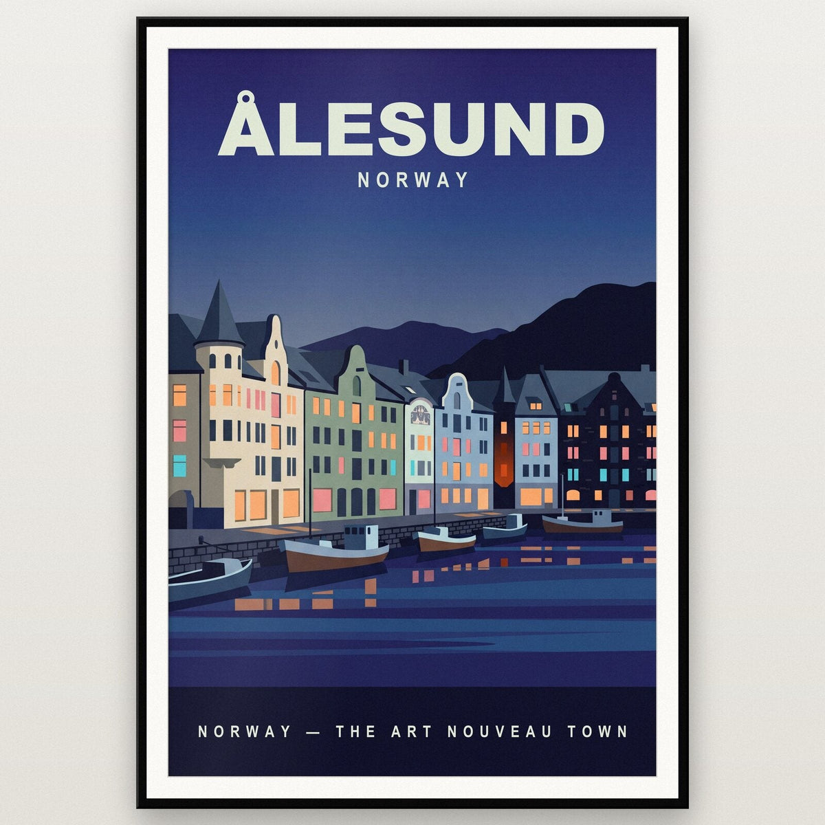 Alesund Norway Travel Poster Art Print