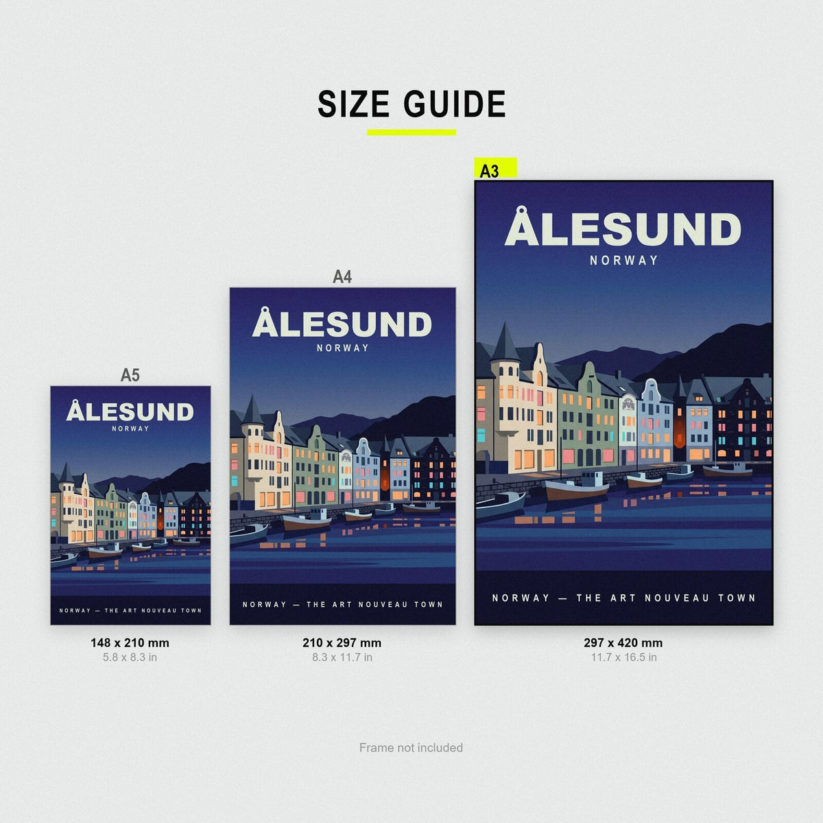 Alesund Norway Travel Poster Art Print