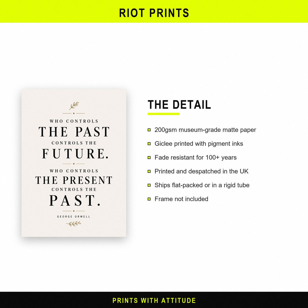 George Orwell Quote Print paper and printing specification