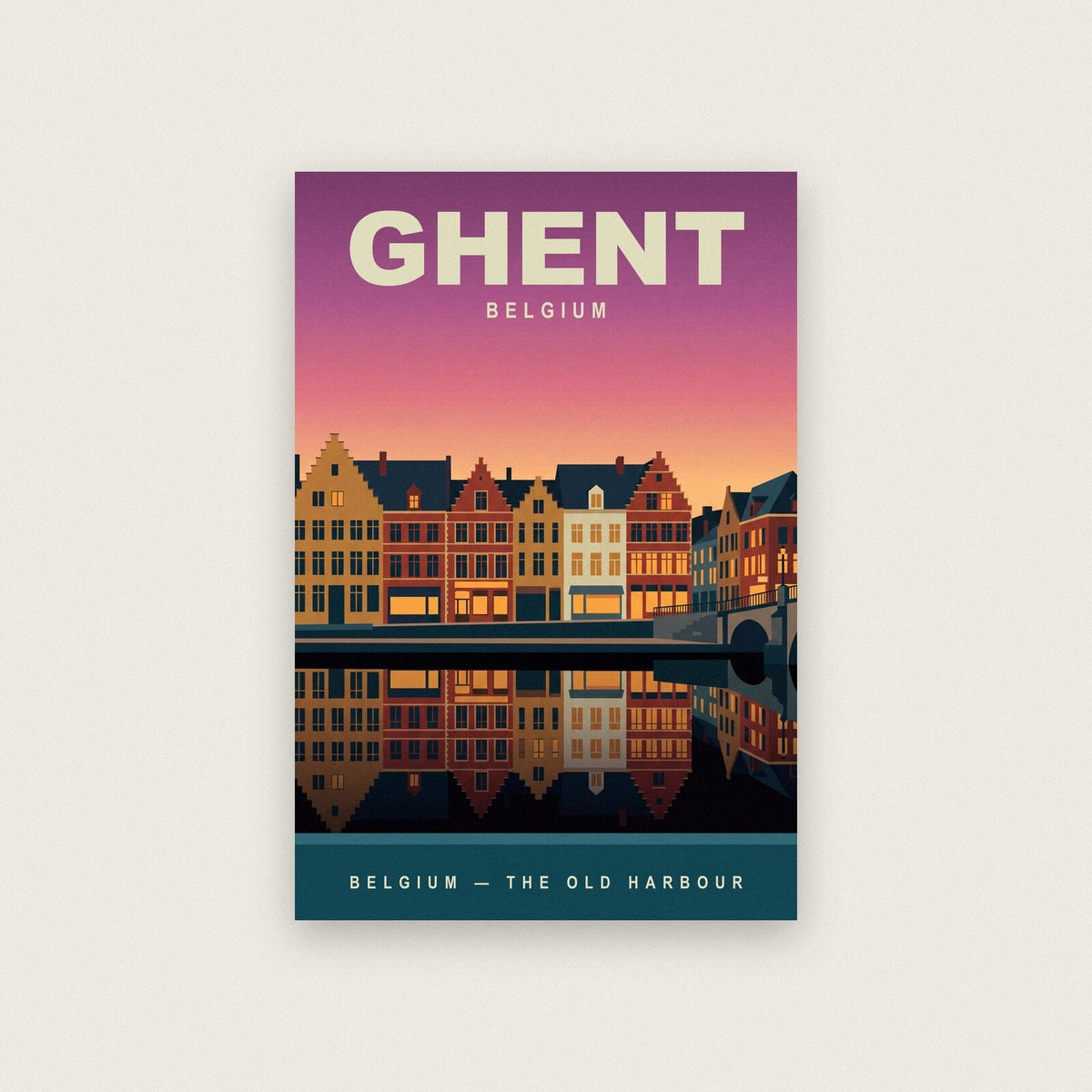 Ghent Belgium Travel Poster Art Print