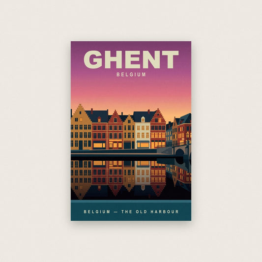Ghent Belgium Travel Poster Art Print