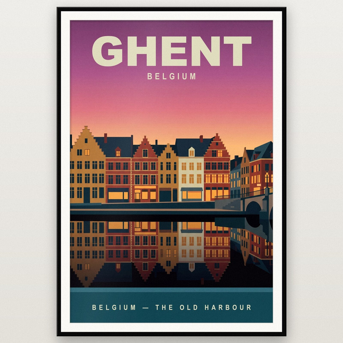 Ghent Belgium Travel Poster Art Print
