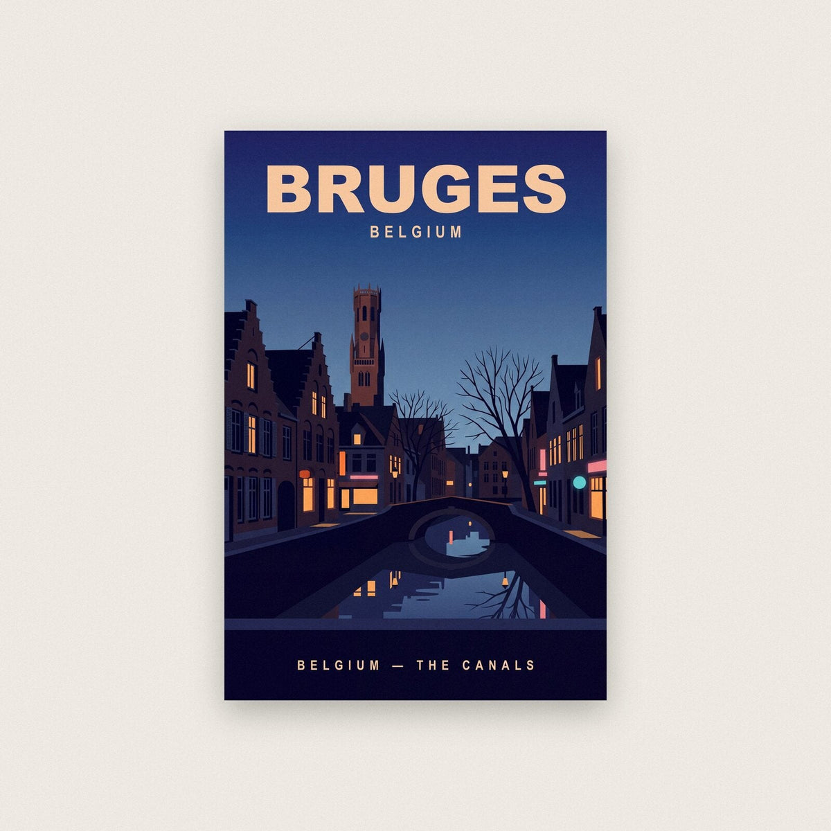 Bruges Belgium Travel Poster Art Print