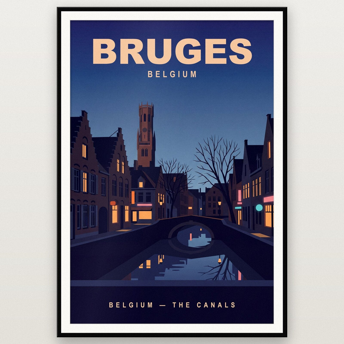 Bruges Belgium Travel Poster Art Print