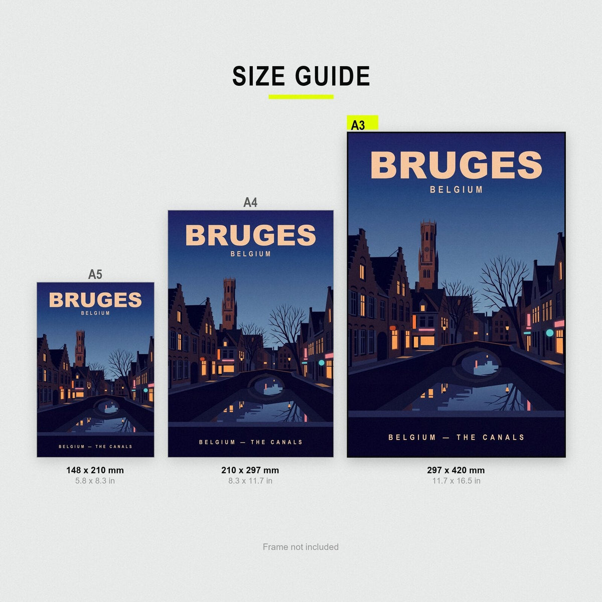 Bruges Belgium Travel Poster Art Print